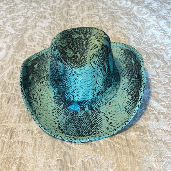 Turquoise Cowboy Hat One Size Halloween Costume Western - Picture 2 of 7